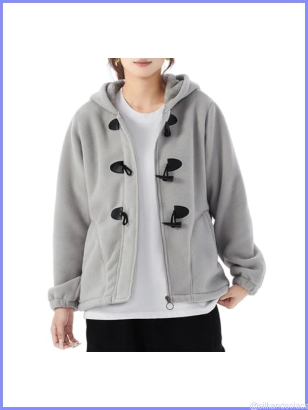JiangWu Women's Fleece Jacket Thick Warm Hooded Fall Winter Coat